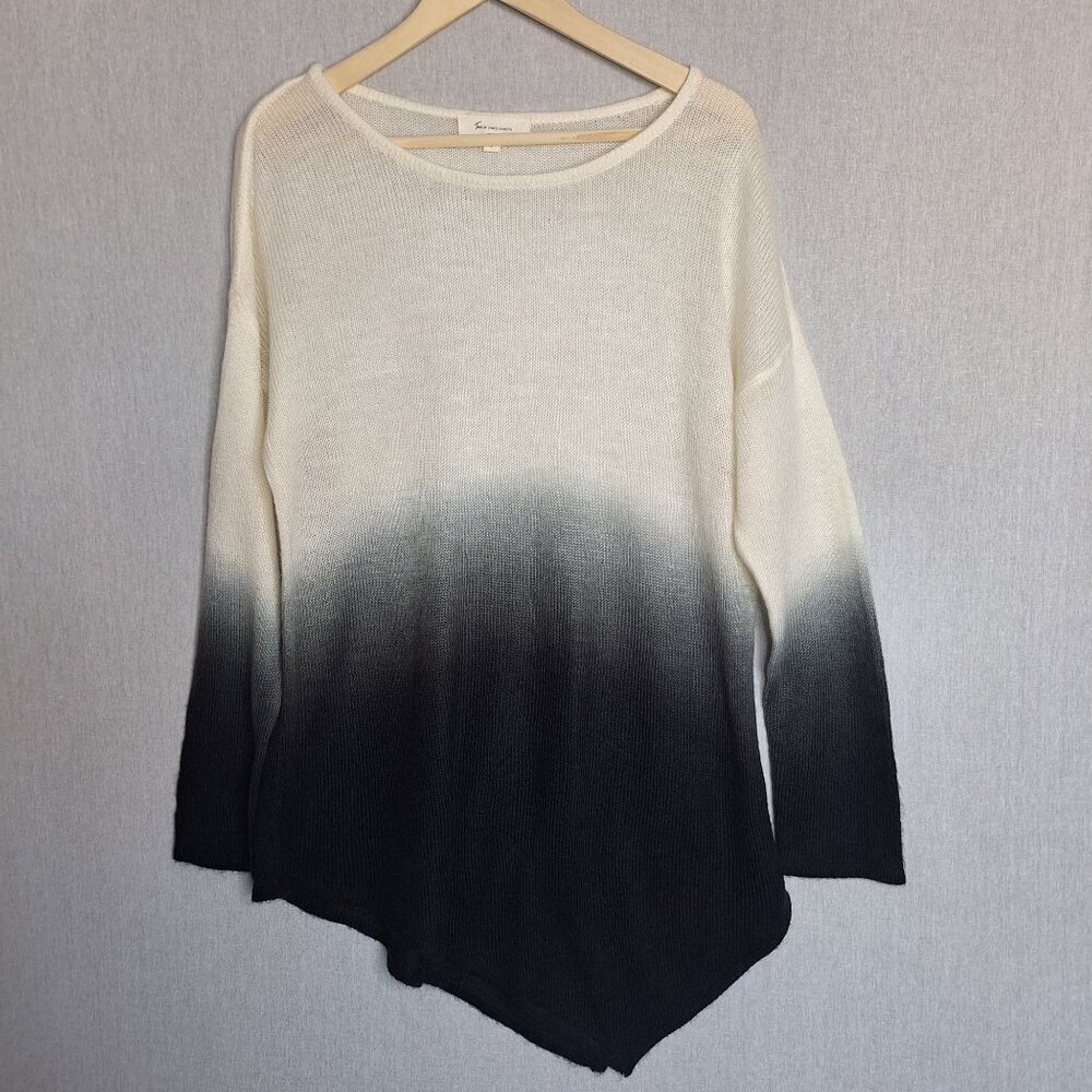 💙 Vince Camuto Asymmetrical Ombre Soft Sweater Size L Casual Fall Comfy Minimal